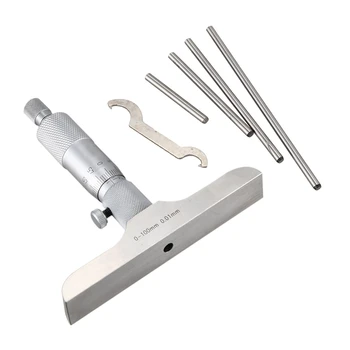 

0-100MM Depth Micrometer Depth Micrometer Accurate Measurement Tool Small Inner Diameter Measurement Tool