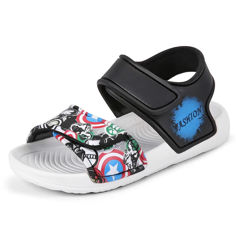 

2019 Summer New Style Marvel Figure Children Sandals Black Red Mickey a Country Captain Black Bat Red Spider