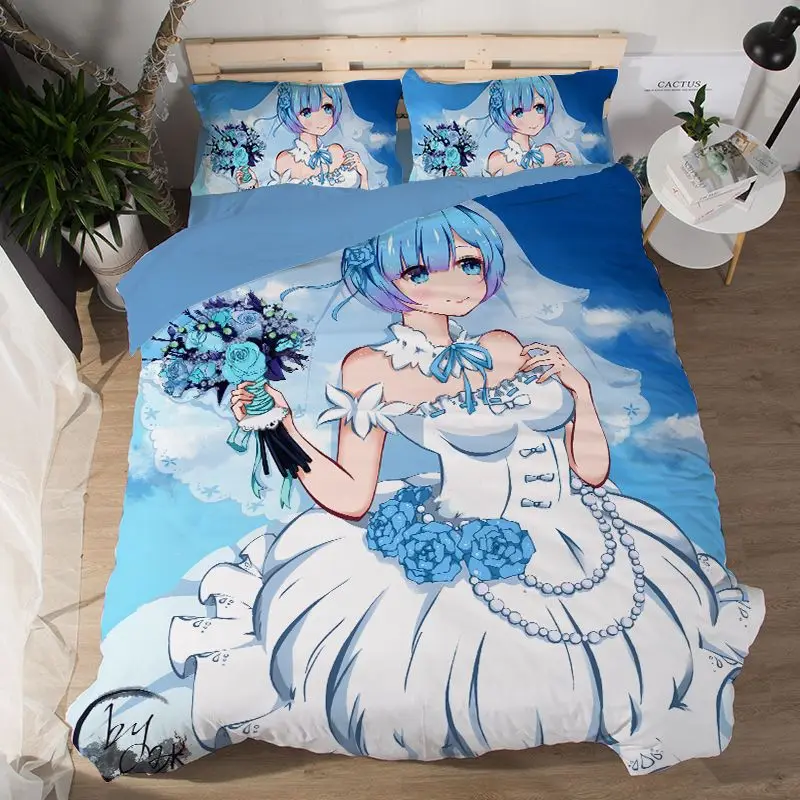 Набор постельного белья Rem Ram с 3D мультяшным аниме принтом пододеяльники