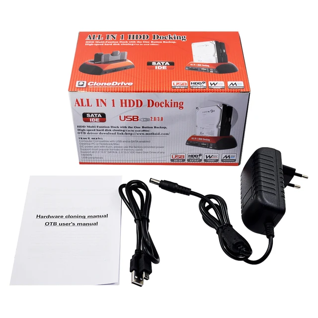 All In 1 HDD Dock Docking Station US Plug IDE Dual Hard Disk Reader P9JB -  AliExpress