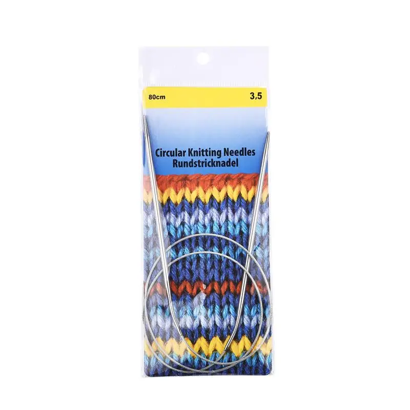 Stainless Steel Circular Knitting and Crochet Needles - 80cm, 2.0-10mm | Premium DIY Weaving Craft Tools
