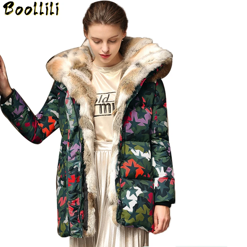 

Down Coat Womens Winter Jackets and Coats Thickening Warm Rabbit Raccon Fur White Duck Down Jacket manteau femme Plus XXXL