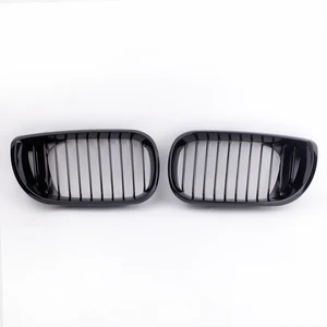 Image 1 - 2Pcs Car Accesorios Para for BMW Gadget Serie Gloss Black Bright Kidney Front Grille for BMW E46 Grill 3 Series 4 Door2002 2005