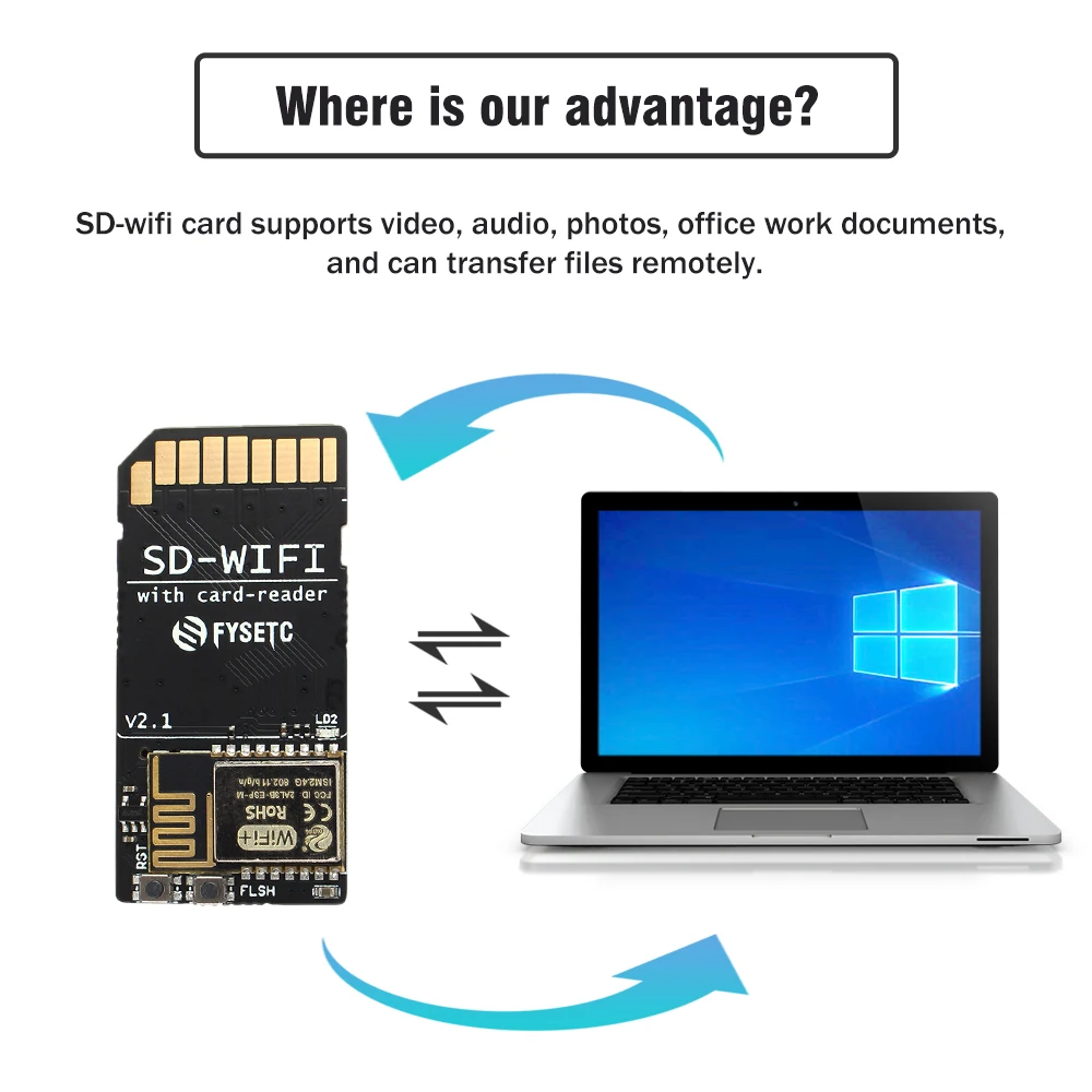 Fysetc 1pc SD-WIFI com módulo de leitor