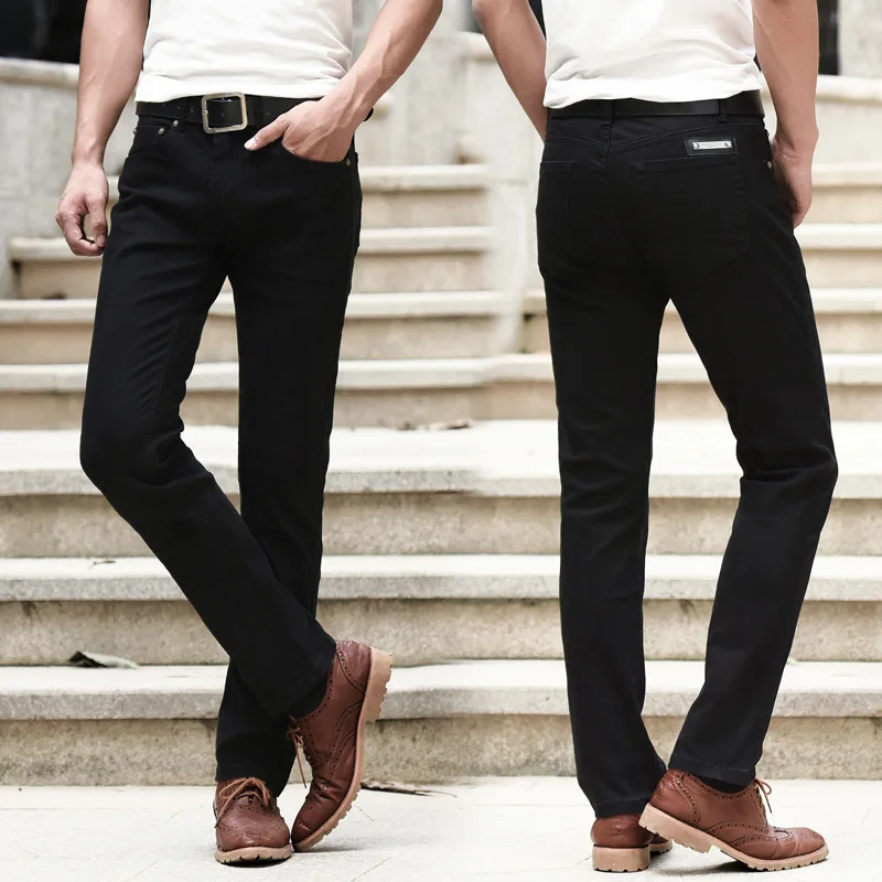 Autumn And Winter New Style Solid White MEN'S Jeans MEN'S Black Cotton-padded Trousers Straight Slim Elasticity Casual Pants MEN Autumn And Winter New Style Solid White MEN'S Jeans MEN'S Black Cotton-padded Trousers Straight Slim Elasticity Casual Pants MEN