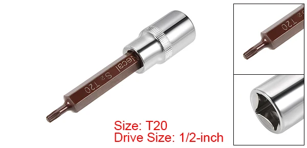Uxcell 1/2 дюймовый накопитель Torx Бит торцевой гаечный ключ S2 Сталь T20/25/27/30/35/40/45/50/55 100 мм Длина для бытовой Высокое качество обслуживания