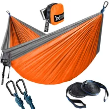 Upgrade Camping Hammock with Hammock Tree Straps Portable Parachute Nylon Hammock for Backpacking Travel