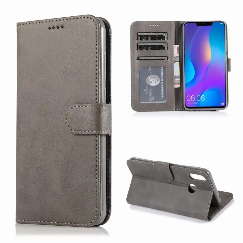 Grey Case Роскошный чехол для huawei Nova 3 3i крышка чехол huawei Nova 4 5i чехол для телефона 360 кошелек кожаный чехол-книжка с Nova3 Nova4 Nova3i Nova5i - Цвет: Grey Case