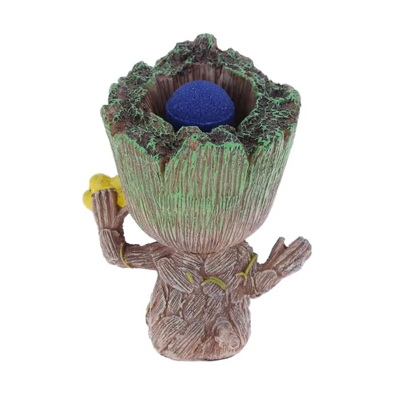 New Groot Tree Man Figurine Aquarium Decoration Air Bubble Trunk