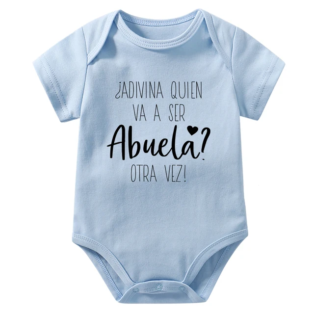 Adivina Quien Va A Ser Abuela Otra Vez Spanish Newborn Baby Bodysuits  Pregnancy Announcement Infant Born