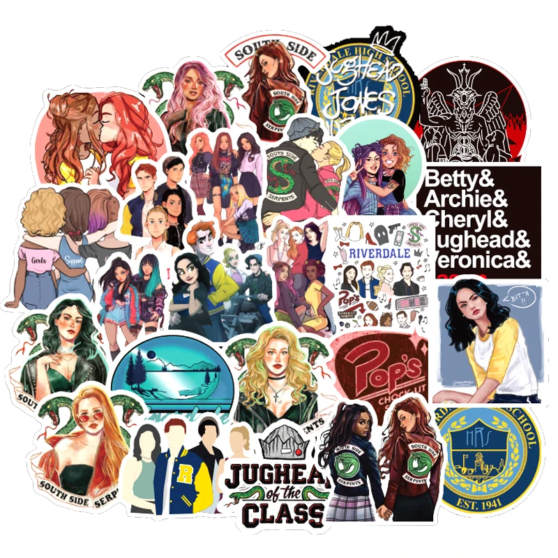 

10/30/50 Pcs/pack TV Show Riverdale Stickers Manga Cute Laptop Notebook Journal Graffiti aesthetic Helmet Bike Decals Kids Toys