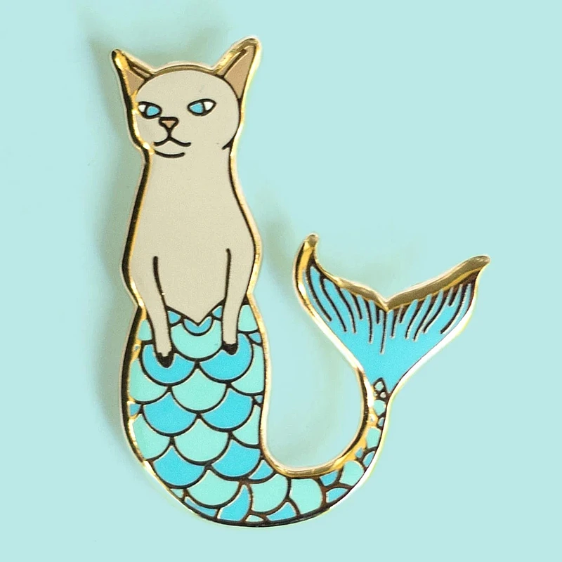 Мультфильмы Purrmaid Кэт Русалочки эмалированная брошь на рюкзак шапку сумка