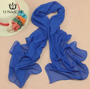 

Beach Scarf New Solid Color Chiffon White Scarf Sunscreen Scarves Silk Scarfs for Ladies Head Scarf 50*155CM Summer Red Shawl