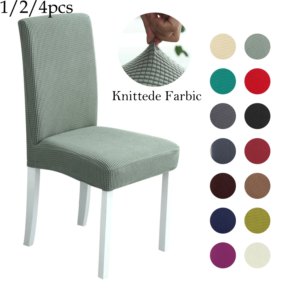 Клетчатый флисовый утолщенный эластичный Чехол для сидения на обеденном стуле