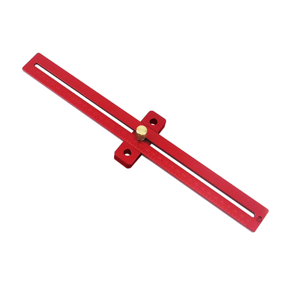 Measure Aluminum Alloy Ruler Accurate Hole Useful Woodworking Scale T-type Scribing Marking Tool Professional DIY Portable