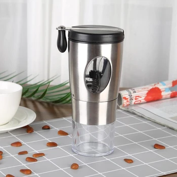 

Manual Coffee Grinder,Grinding Ceramic Conical Mill,Stainless Steel Foldable Handle Coffee Bean Grinder with Brush and Spoon for