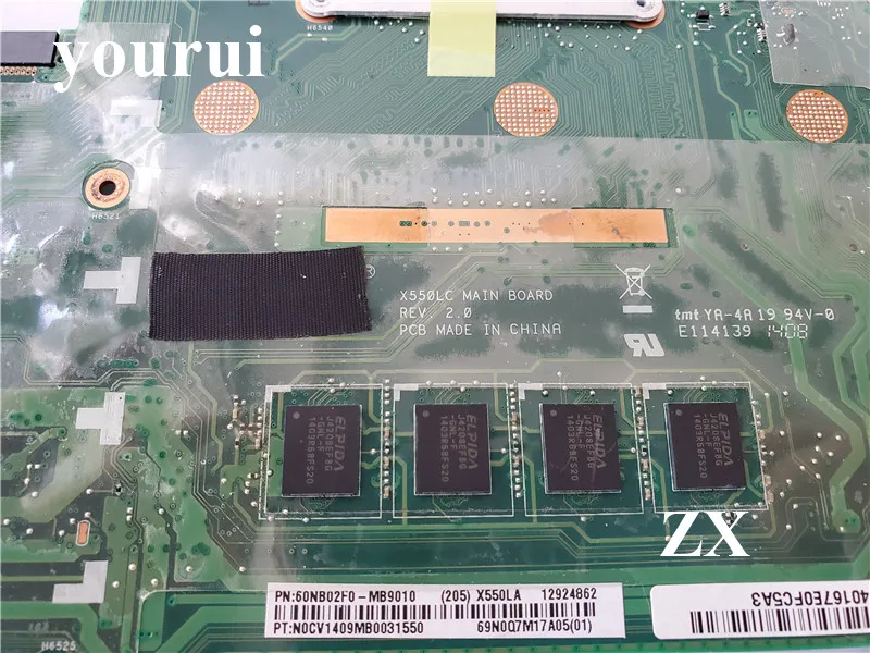 X550LD материнская плата для ноутбука ASUS X550LA X550LC X550LN оригинальная материнская плата 4G-RAM I5-4200U