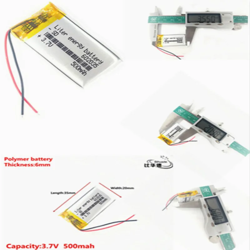 1/5/10 шт хорошего качества 3,7 V, 500 mAH, 602035 полимерный литий-ионный/литий-ионный аккумулятор для игрушки, POWER BANK, gps, mp3, mp4