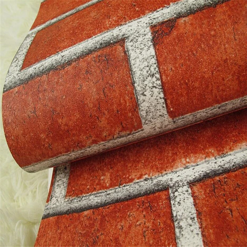Home decoration 3D Vinilo Ladrillo wallpaper clothing store restaurant cafe antique brick PVC engineering 3d European Wallpaper
