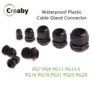

1PC IP68 for 3-6.5mm Wire Black Waterproof Nylon Plastic Cable Gland Connector PG7 PG9 PG11 PG13.5 PG16 PG19 PG21 PG25 PG29