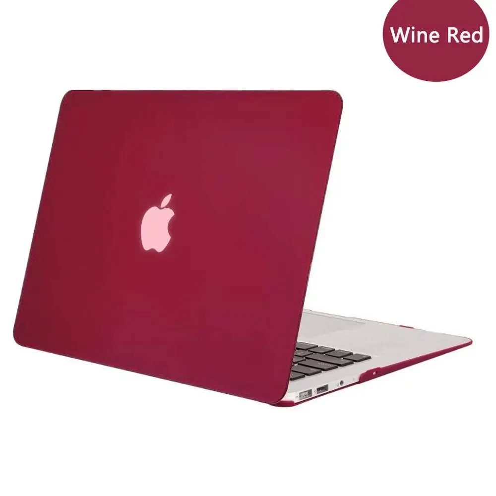 Matte Wine Red MOSISO матовый/кристалл чехол для ноутбука MacBook Air 11 retina 12 Обложка Pro 13 15 Touch Bar A1706 A1707 A1989 A1990 A1932 - Цвет: Matte Wine Red