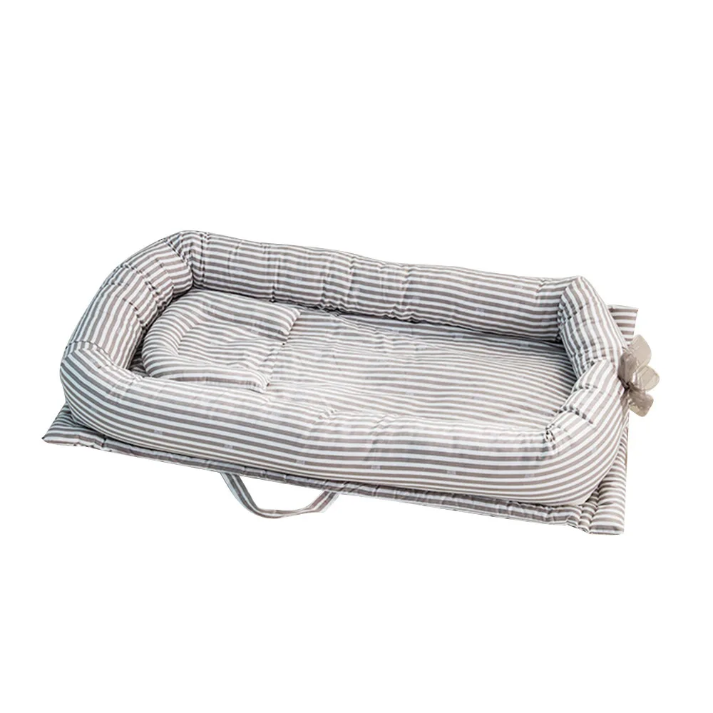 Складная бионическая кровать, переносная хлопковая Колыбель для малышей, детская люлька, бампер для сна, детское гнездо для новорожденных, игровой коврик для путешествий, кровать J75 - Цвет: A3
