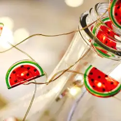 20 светодиодный наполовину нарезанный арбуз декоративные святящиеся полосы Рождество Хэллоуин