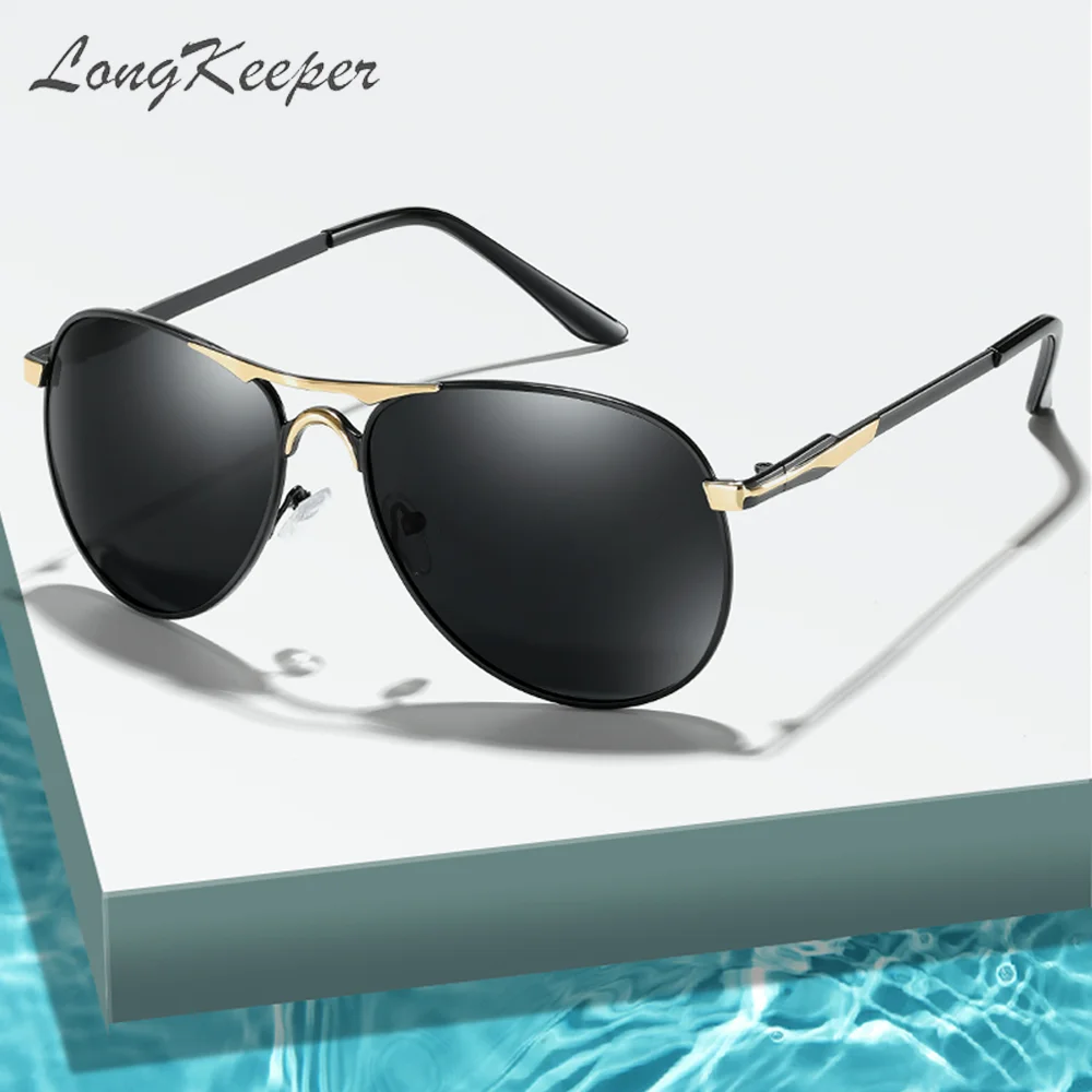 

LongKeeper Polarized Sunglasses Men Outdoor Sport Driving Sun Glasses Male Pilot Metal Frame Goggle UV400 oculos masculino