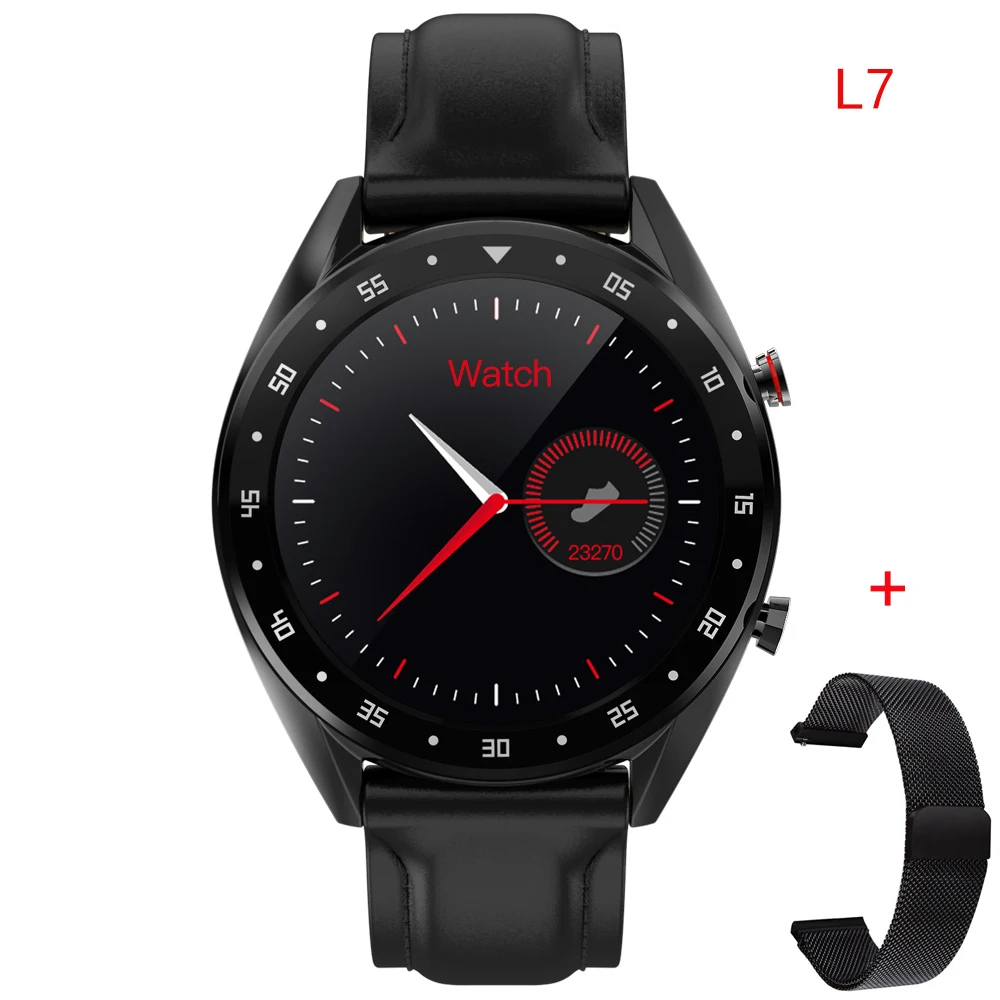 black301 Смарт-часы ELFTEAR L7, Bluetooth, умные часы, Ip68, водонепроницаемые ЭКГ, монитор сердечного ритма, для мужчин, для Android IOS, полный экран, сенсорный - Цвет: black301