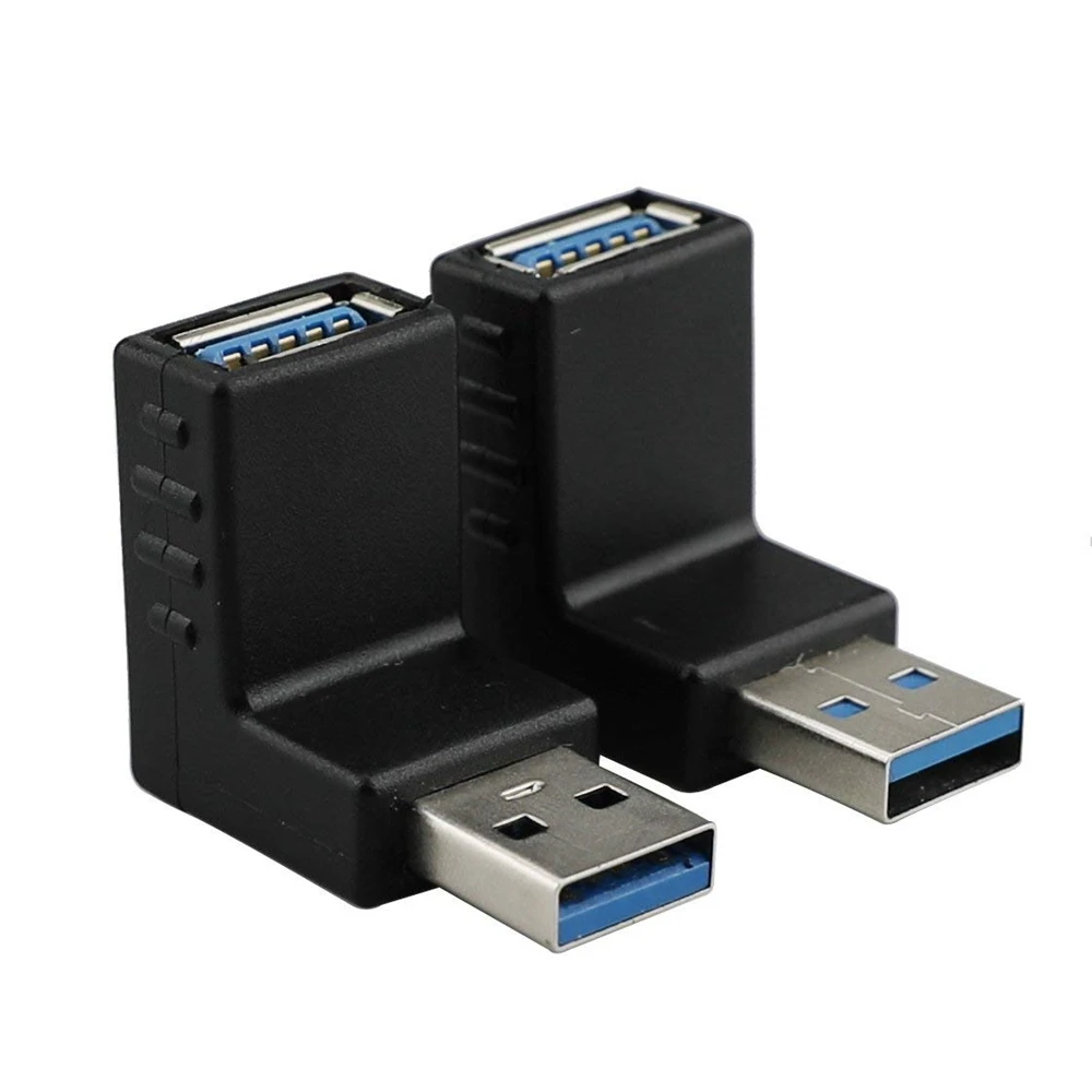 2 шт. USB 3,0 90 градусов правый угловой разъем штекер-f-удлинитель L штекер