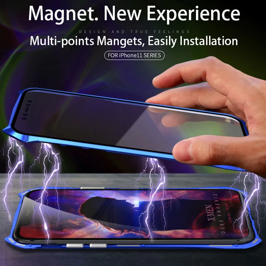 Чехол для телефона для IPhone 11 чехол дизайн летучая мышь металлическое закаленное стекло для IPhone 11 Pro Max серия Магнитная Защитная крышка оболочка 19Sep