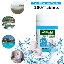 100 шт/бутылка для чистки бассейна Effervescent хлор таблетки клетка дисонфэктант бассейн осветлитель химический Поплавковый очиститель