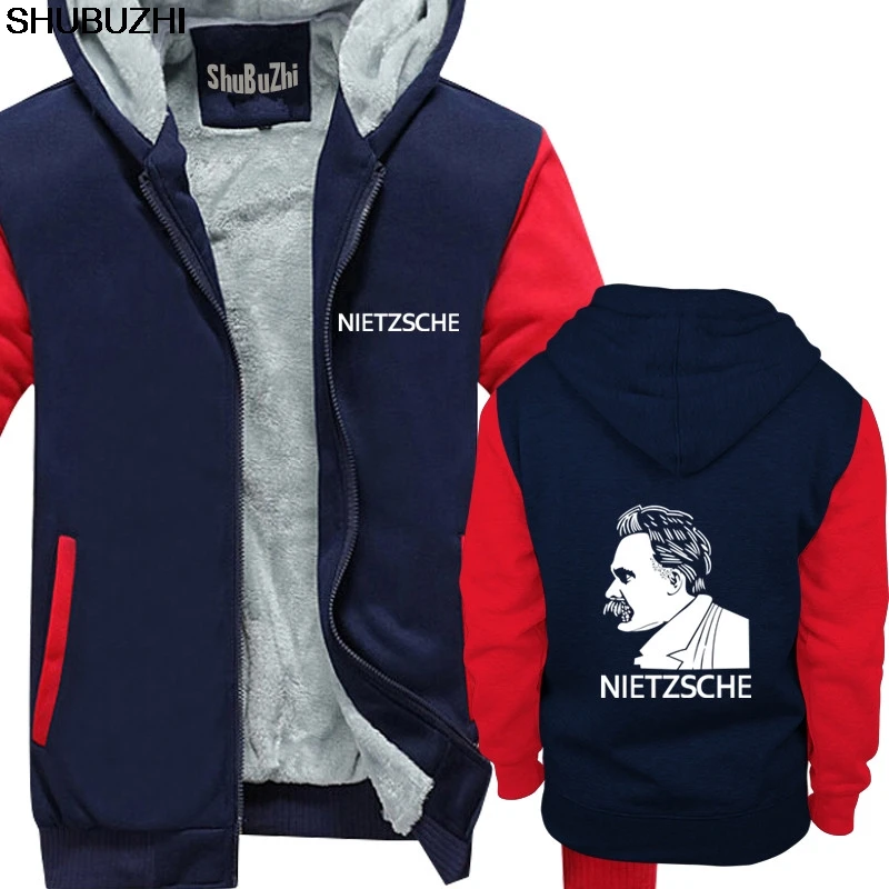 Friedrich Nietzsche толстовка мужская зимняя теплая куртка Рождественский бренд shubuzhi толстовки мужская Толстовка sbz156 - Цвет: navy red