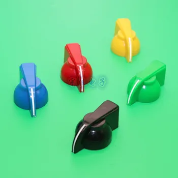

10 Piece Beak-shaped black red yellow green blue plastic knob flower shaft 6MM potentiometer band switch panel adjustment knob