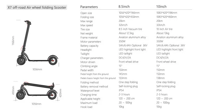 Excellent X7 Best electric scooter with CE,RoHs certification For Adults 17