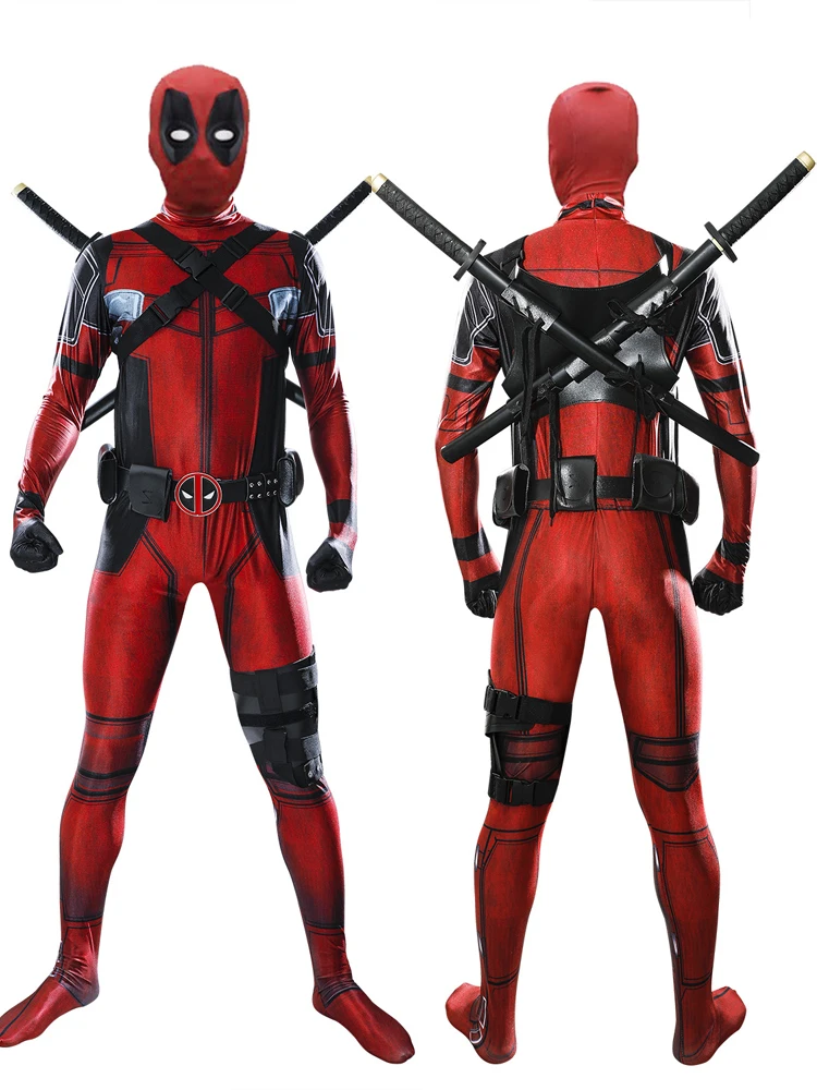 Tanie Darmowa wysyłka Kid kostium deadpool z maską Superhero cosplay garnitur chłopiec jednoczęściowy kostium zakrywający całe ciało Halloween kid kostiumy na imprezę