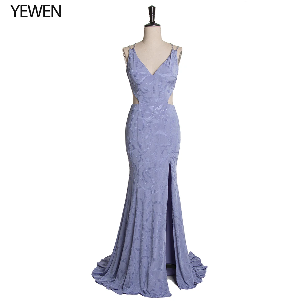 

Latest Long Prom Dresses 2019 Sexy A-Line V-Neck Spaghetti Straps Hollow Out Elegant Women Formal Dresses Vestidos De Gala