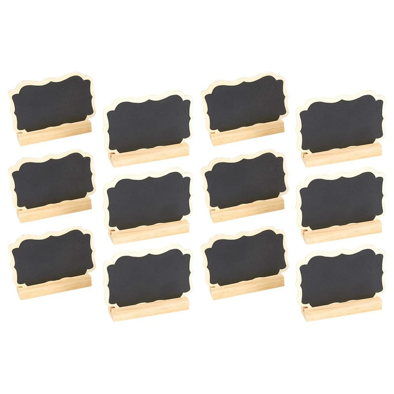 

12 Mini Chalkboard Signs Stand-Chalkboard Place Cards Message Board Weddings,Table Top Numbers,Food Signs,Kids' Crafts Event Dec