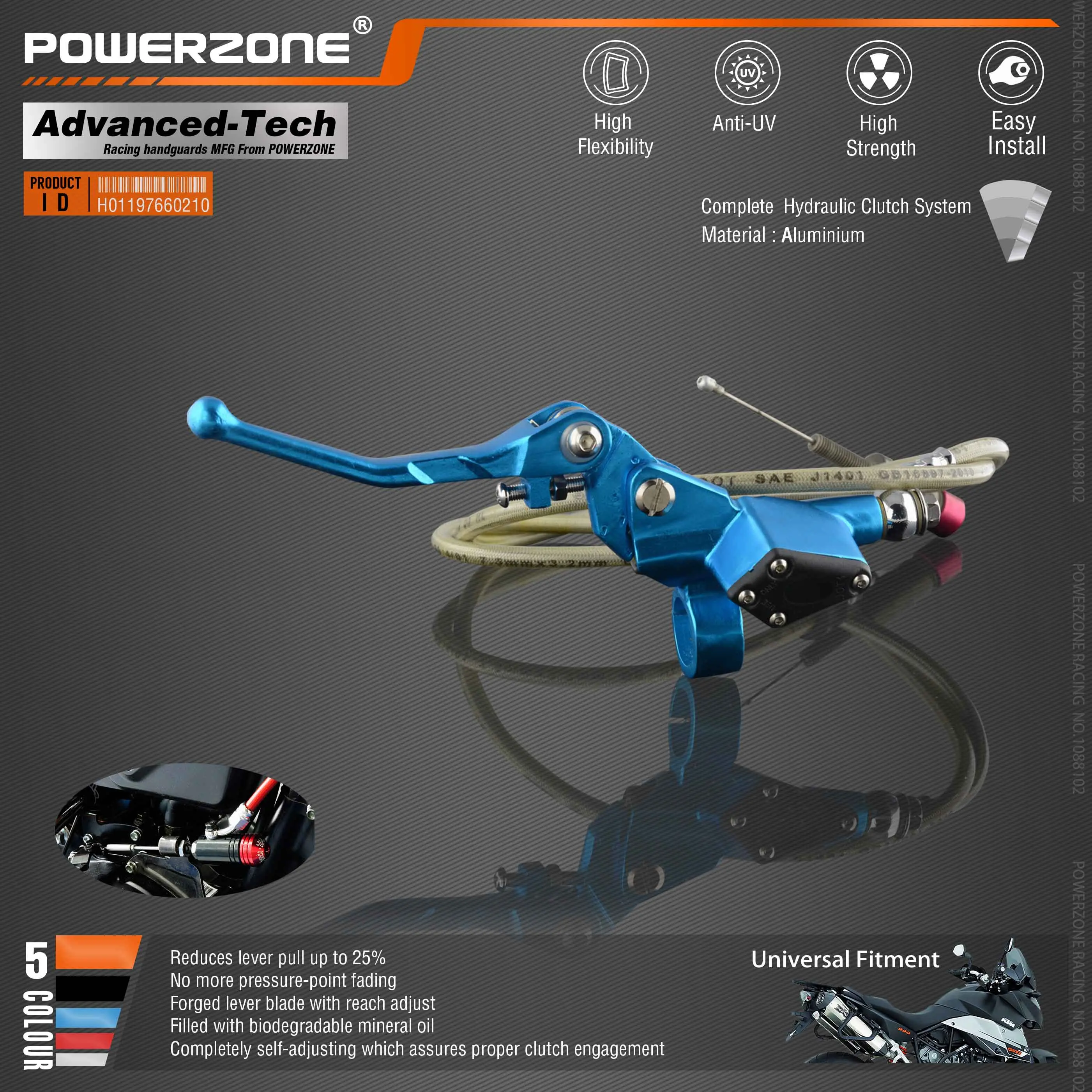 Гидравлическая муфта Powerzone 1200 мм главный цилиндр рычага для 125 250cc вертикального