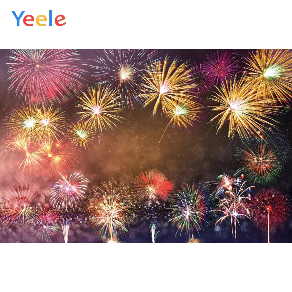 

Yeele Christmas Polka Dots Glitter Light Bokeh Backdrop Fireworks Happy New Year Vinyl Photography Background For Photo Studio