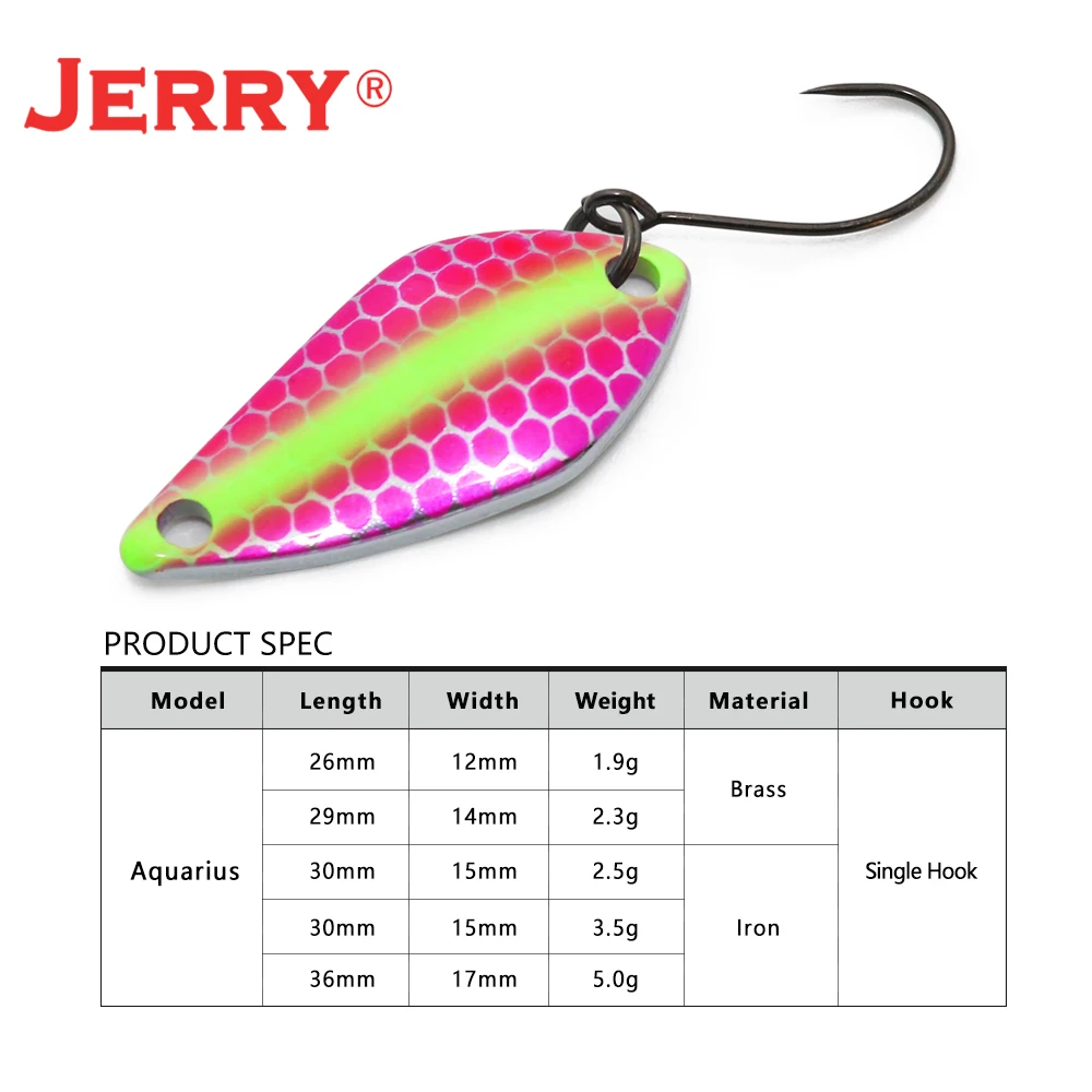 Jerry Aquarius Trout Small Micro Fishing Spoons Lures 2.5g 3.5g 5g Spinner  Bait UV Glitter Freshwater Winter Fishing Tackle