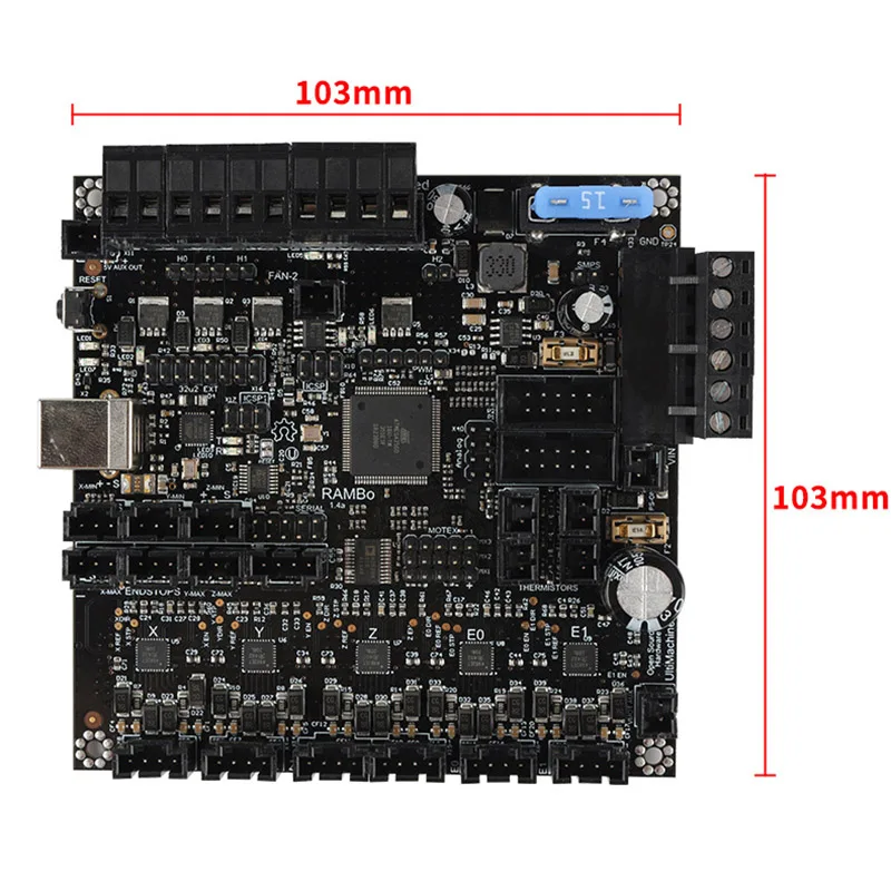 

RAMBo V1.4 Motherboard Stepper Drivers Integrated PCB for Lulzbot Taz6 3D Printer OD889