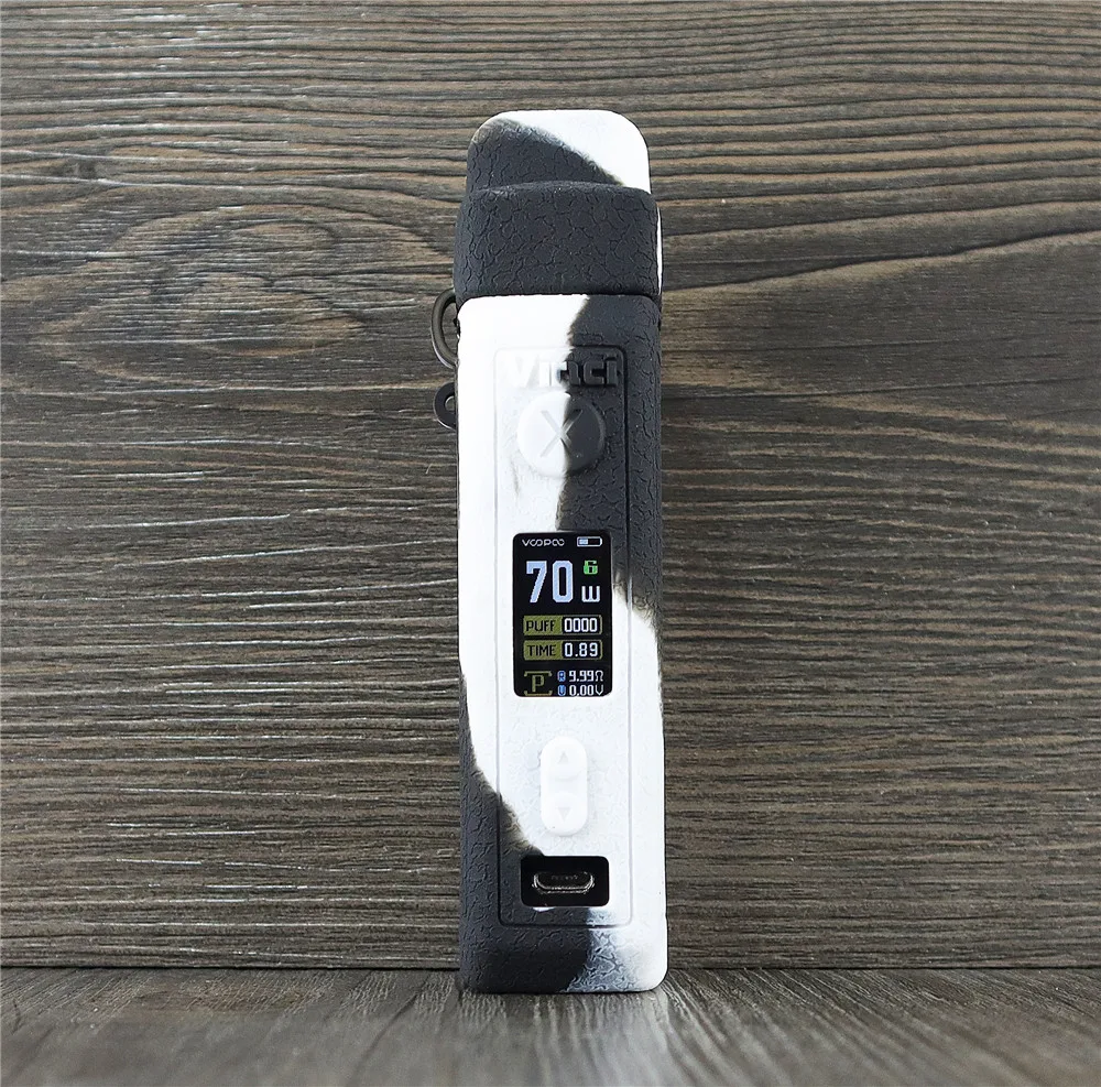 black white 2 шт текстурный чехол для VOOPOO VINCI X 70W Pod силиконовый чехол-рукав кожа vincci wrap стикер - Цвет: black white