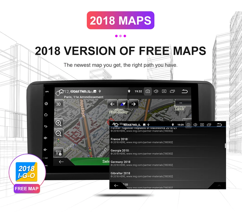 Bluetooth Авто Радио 1 Din Автомобильный мультимедийный плеер gps навигация Android 9,0 Авторадио с сенсорным экраном для Mercedes Benz ML350 DSP