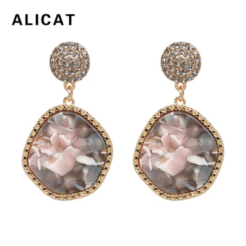 

Multilayer Color Acrylic Round Dangle Earrings Korean Fashion Trendy Ethnic Earring Elegant Jewelry For Women Accessories