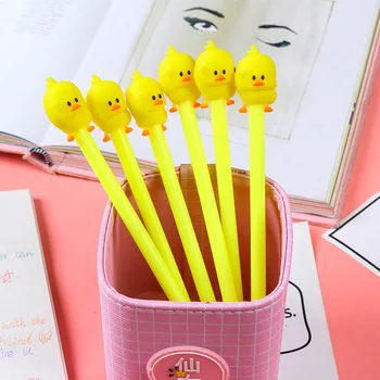 

1pcs cute cartoon yellow duck gel pen celebrity duck student signature pen school supplies writing pen student stationery