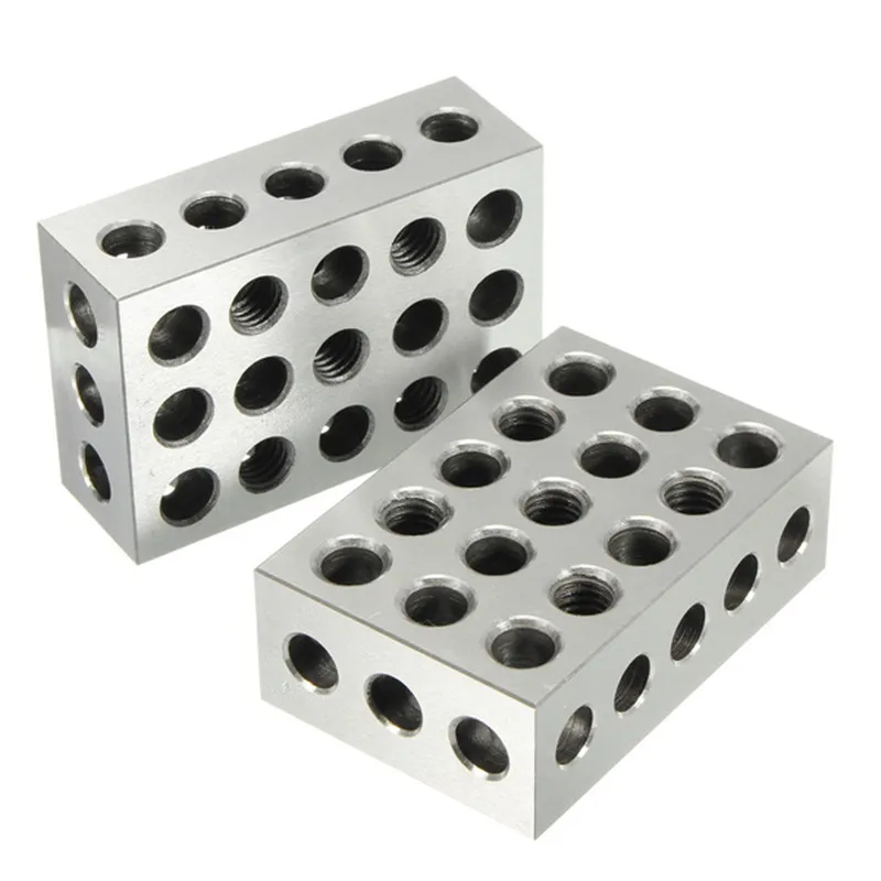 

2Pcs 25x50x75mm Hardened Steel Blocks 23 Holes Parallel Clamping Block Lathe Tools Precision 0.005mm for Machine Tool