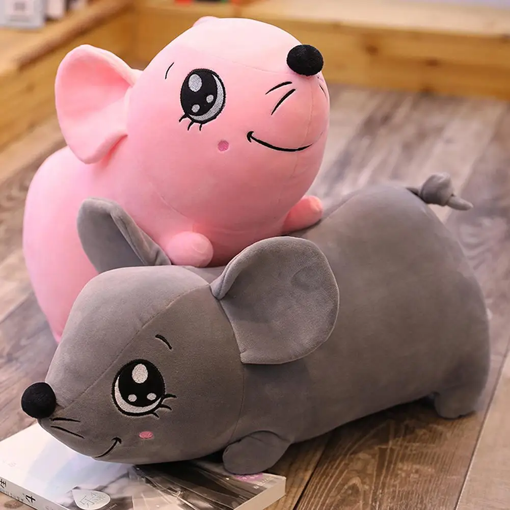 Plush Mouse Doll Pillow Child Plush Cartoon Mouse Pillow Chinese Rat Year Mascot Plush Doll Home Home Textile Pillow