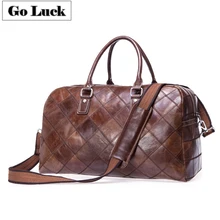 GO-LUCK, брендовая Дорожная сумка из натуральной кожи с верхней ручкой, сумка унисекс, сумка через плечо, сумки-мессенджеры для мужчин и женщин