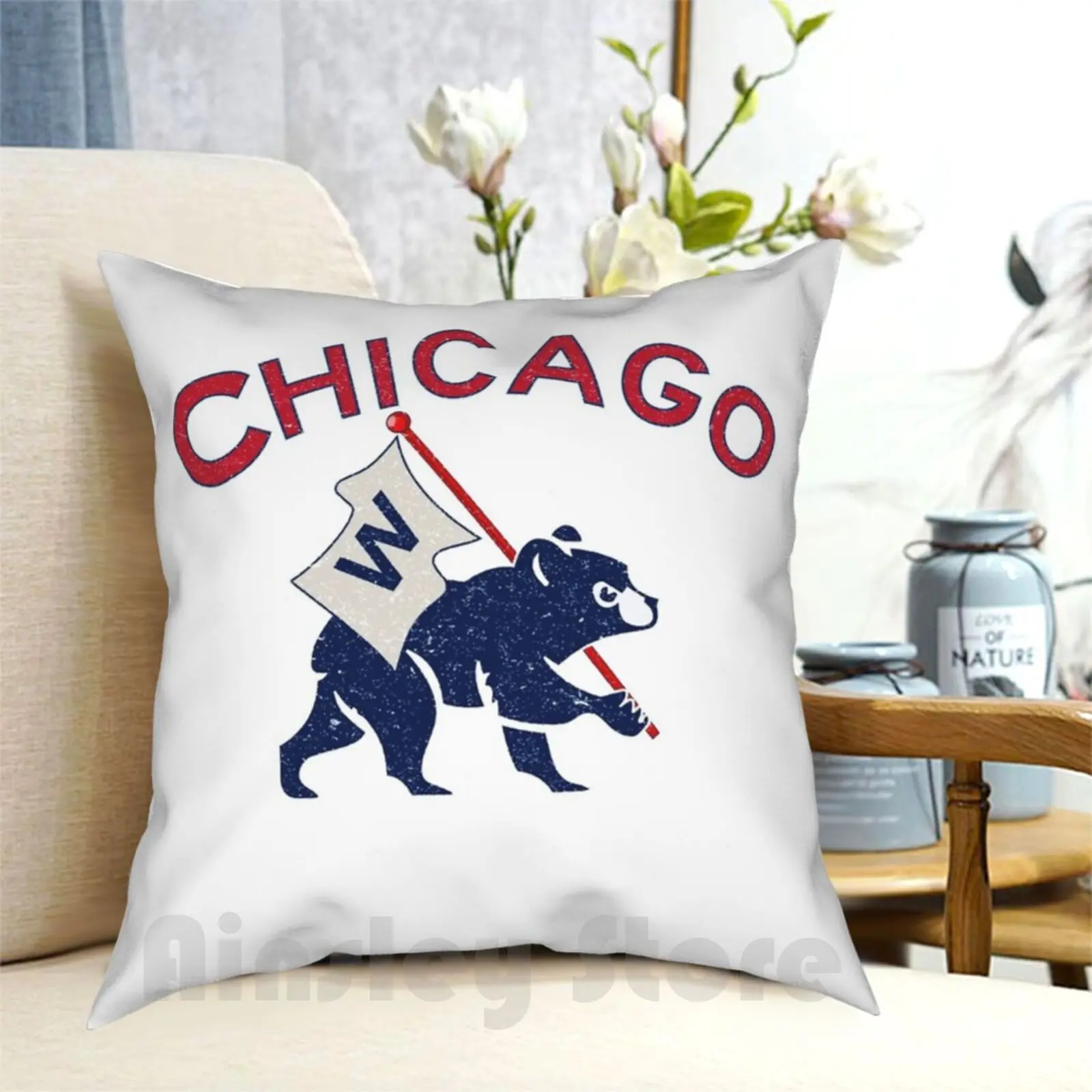 -Fly The W Federa Stampata Home Soft Throw Pillow Wribley Cubbies Cubs Field Baseball Ball Game Take Me Out Baez